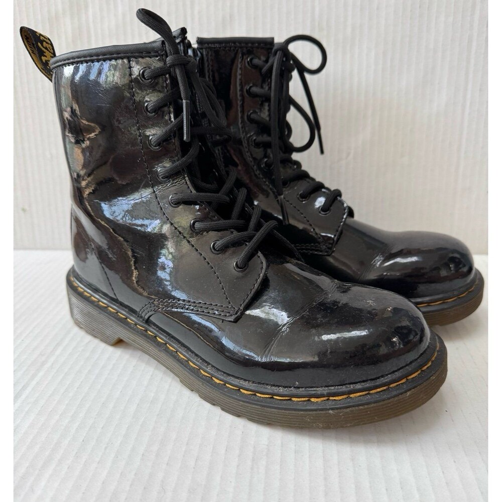 Dr. Martens 1460 J Glossy Black Leather 8 Eyelet Boots Ladies Women’s Size 6
